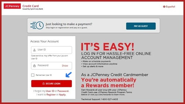 JCPenney Credit Card Login